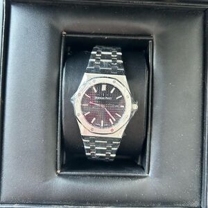 Audemars Piguet Silver and Black Men's Watch